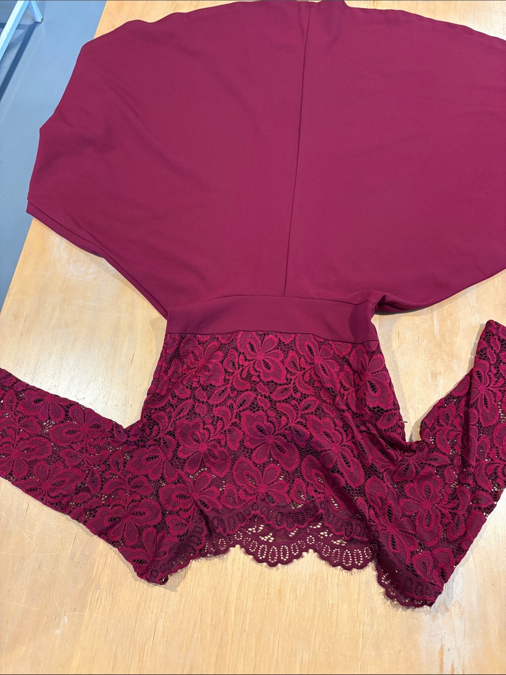 MissMay ~ Retro Gorgeous City Cranberry Burgundy Lace Waist Dress
